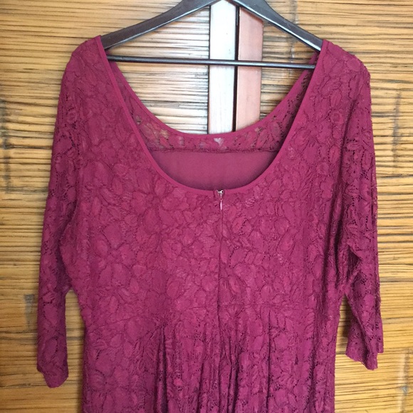 Lane Bryant Maroon Lace Dress Size 20 - Picture 2 of 3
